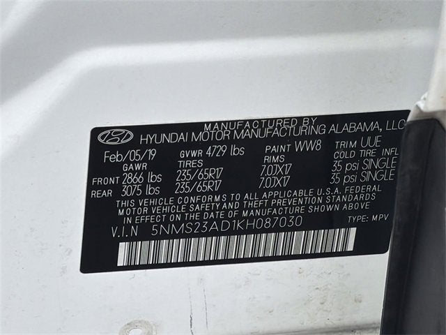 2019 Hyundai Santa Fe SE